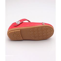 Cute Walk by Babyhug Sequin Embellished Belly Shoes - Red
