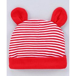 Babyhug 100% Cotton Cap Red - Diameter 10 cm