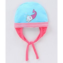 Babyhug 100% Cotton Cap with Knot - Blue