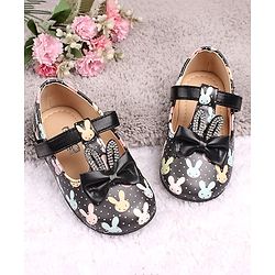 Cute Walk by Babyhug Sandal Bunny Print - Black