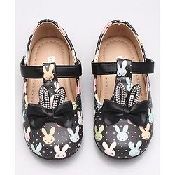 Cute Walk by Babyhug Sandal Bunny Print - Black