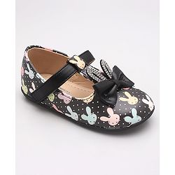 Cute Walk by Babyhug Sandal Bunny Print - Black