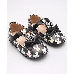Cute Walk by Babyhug Sandal Bunny Print - Black