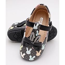 Cute Walk by Babyhug Sandal Bunny Print - Black