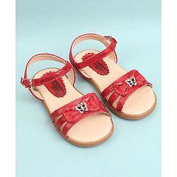 Cute Walk by Babyhug  Party Wear Sandals Bow Appliques - Red