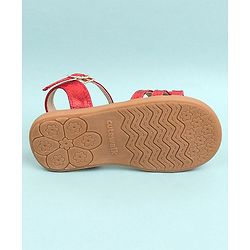 Cute Walk by Babyhug  Party Wear Sandals Bow Appliques - Red