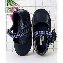 Cute Walk by Babyhug Perl Studded Sandals - Navy
