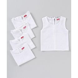 Babyhug Sleeveless 100% Cotton Jhabla Pack of 5 - White