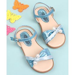 Cute Walk by Babyhug Party Wear Sandals Bead Detailing - Sky Blue