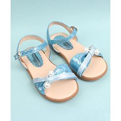 Cute Walk by Babyhug Party Wear Sandals Bead Detailing - Sky Blue
