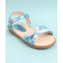 Cute Walk by Babyhug Party Wear Sandals Bead Detailing - Sky Blue