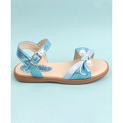 Cute Walk by Babyhug Party Wear Sandals Bead Detailing - Sky Blue