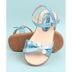 Cute Walk by Babyhug Party Wear Sandals Bead Detailing - Sky Blue