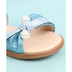 Cute Walk by Babyhug Party Wear Sandals Bead Detailing - Sky Blue