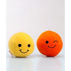 Babyhug Soft Smiley Balls Set of 7|Colorful Plush Balls for Toddlers|Boosts Sensory, Motor & Social Skills|Safe & Interactive|Learning Through Play|BIS|Ideal Gift|2+ Months|Multicolor