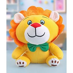 Babyhug Soft Lion Plush Toy with Adorable Mane and Green Bow Tie|Super Soft Cuddle Buddy for Snuggles, Sensory & Emotional Development |Lightweight, Travel-Friendly|2+ Years|BIS|Height-25cm
