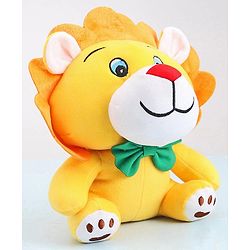 Babyhug Soft Lion Plush Toy with Adorable Mane and Green Bow Tie|Super Soft Cuddle Buddy for Snuggles, Sensory & Emotional Development |Lightweight, Travel-Friendly|2+ Years|BIS|Height-25cm