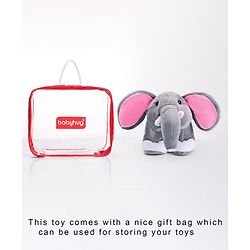 Babyhug Baby Elephant Soft Toy Grey - Height 23 cm