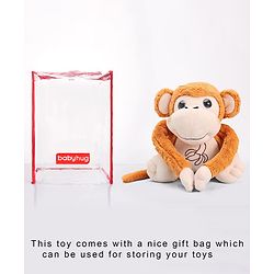 Babyhug Monkey Soft Toy Brown - Height 40 cm