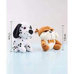 Babyhug Dog Soft Toy Pack of 2 Black Brown - Height 15 cm