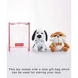 Babyhug Dog Soft Toy Pack of 2 Black Brown - Height 15 cm