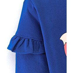 Babyhug Full Sleeves with Frill Sweatshirt Furry Friends Print - Navy