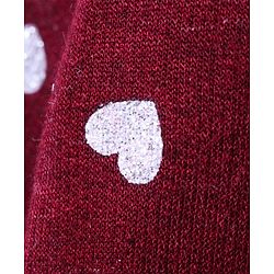 Babyhug Full Sleeves Pull Over SweatShirt Heart Print - Maroon