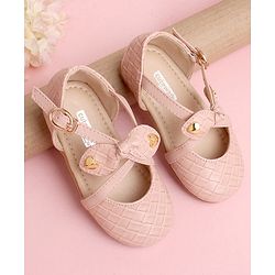 Cute Walk by Babyhug Solid Color Belly Shoes Bow Applique - Pink