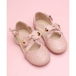 Cute Walk by Babyhug Solid Color Belly Shoes Bow Applique - Pink