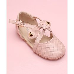 Cute Walk by Babyhug Solid Color Belly Shoes Bow Applique - Pink