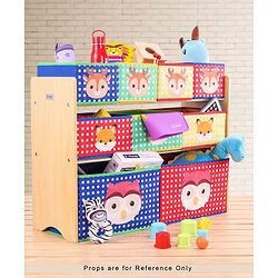 Babyhug 9 Bins Storage Organizer Animal Print - Multicolor