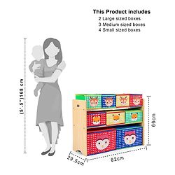 Babyhug 9 Bins Storage Organizer Animal Print - Multicolor
