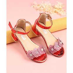 Cute Walk by Babyhug Sandals Floral Applique - Red