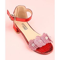 Cute Walk by Babyhug Sandals Floral Applique - Red