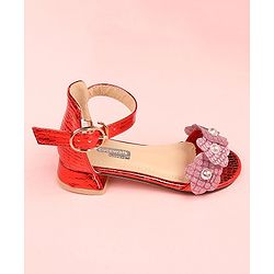 Cute Walk by Babyhug Sandals Floral Applique - Red