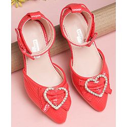 Cute Walk by Babyhug Stone Studded Sandals - Red
