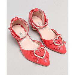 Cute Walk by Babyhug Stone Studded Sandals - Red