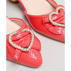 Cute Walk by Babyhug Stone Studded Sandals - Red