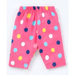 Babyhug Three Fourth Leggings Pack of 2 - Pink Navy Blue