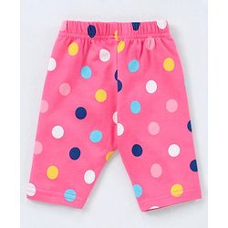 Babyhug Three Fourth Leggings Pack of 2 - Pink Navy Blue