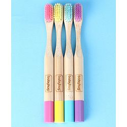 Babyhug Bamboo Toothbrushes Pack of 4 - Multicolor