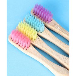 Babyhug Bamboo Toothbrushes Pack of 4 - Multicolor