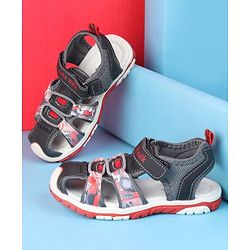Cute Walk by Babyhug Velcro Closure Printed Sandals - Red & Black