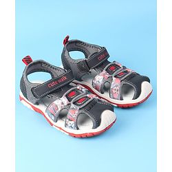 Cute Walk by Babyhug Velcro Closure Printed Sandals - Red & Black