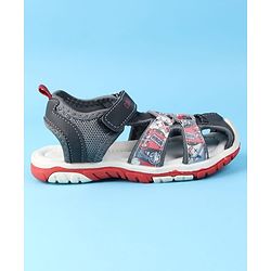 Cute Walk by Babyhug Velcro Closure Printed Sandals - Red & Black