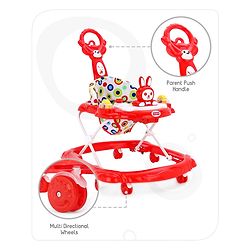 Babyhug Walker Bear Face - Red (Seat Print & Color May Vary)