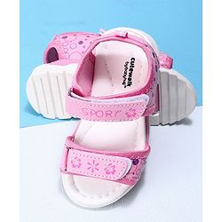 Cute Walk by Babyhug Sandals Floral Print - Pink Purple