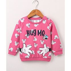 Babyhug Full Sleeves Sweatshirt Minnie Mouse Print - Pink