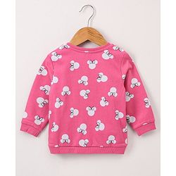 Babyhug Full Sleeves Sweatshirt Minnie Mouse Print - Pink