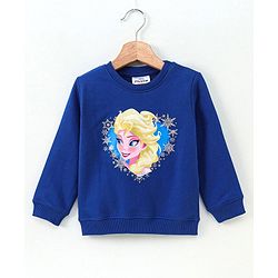 Babyhug Full Sleeve Sweatshirt Frozen Print - Blue